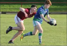  ??  ?? Glynn-Barntown’s Dylan Lyne with Castletown’s Cian Bealin in pursuit.