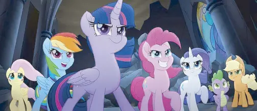  ??  ?? For kids and adults alike, there’s a timeless magic to the friendship of Twilight Sparkle, Pinkie Pie, Rarity, Rainbow Dash, Applejack and Fluttershy