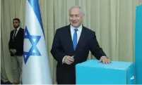  ?? (Likud) ?? PRIME MINISTER Benjamin Netanyahu votes in the Likud primaries last week.