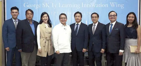  ??  ?? GEORGE SK TY LEARNING INNOVATION WING UNVEILED: The GT Foundation Inc. and Ateneo de Manila University recently held the inaugural blessing of the George S.K. Ty Learning Innovation Wing of the school’s iconic hub – The Areté – in Quezon City. Leading...