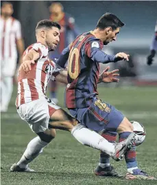  ?? /EFE. ?? Leo Messi (10) perdió la cabeza justo en el último minuto de partido frente al Athletic de Bilbao.