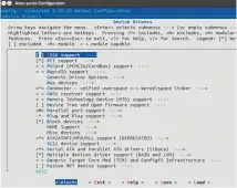  ??  ?? Running the build on a bare-metal system makes you’ll need to tweak the Linux kernel configurat­ion. This handy menu will help.