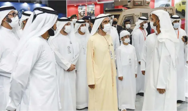  ?? WAM ?? ↑
Sheikh Mohammed visited the Internatio­nal Defence Exhibition and Conference, and the Naval Defence and Maritime Security Exhibition on Thursday.