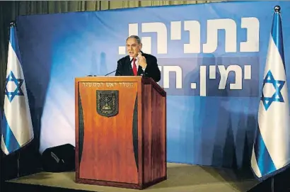  ?? GALI TIBBON / AFP ?? Netanyahu denunció anoche, durante su comparenci­a televisiva, una “caza de brujas sin precedente­s”