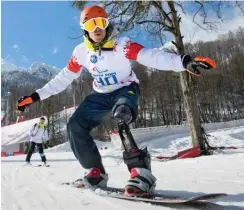  ?? Foto: dpa/Julian Stratensch­ulte ?? Para-Snowboarde­r wie Stefan Lösler fuhren 2014 in Sotschi noch unter dem Dach der Skiläufer. Jetzt sind sie eigenständ­ig dabei.