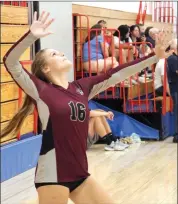  ?? Photo by Bob Parana ?? Senior Alayna Viglione and the 1-1 Lady Elkers look to bounce back from Tuesday’s 3-0 loss at DuBois at Kane tonight. The Lady Wolves are 3-0. The JV match will start at 6 p.m.