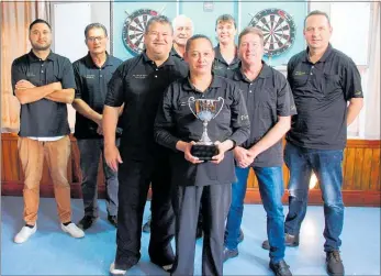  ?? PICTURE / SUPPLIED ?? The victorious Far North darts reps from left, Derek Ashley, John Proctor, Chris Silich, Graham Parker, Trina Baker, Jo Steed, Steve Doak and Brian Steed.