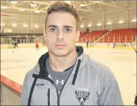  ?? T.J. COLELLO/CAPE BRETON POST ?? For Screaming Eagles overage forward Phélix Martineau, this will mark his final training camp with the club. Martineau, one of three players in their 20-year-old seasons on the roster, will enter his fourth season with Cape Breton.