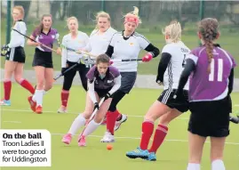  ??  ?? On the ball Troon Ladies II were too good for Uddingston