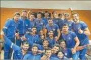  ?? TWITTER ?? ▪ Victorious Vidarbha players after the win over Rest of India.