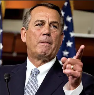  ?? AP/J. SCOTT APPLEWHITE ?? “At some point, Washington has to deal with its spending problem,” House Speaker John Boehner of Ohio asserted Wednesday.