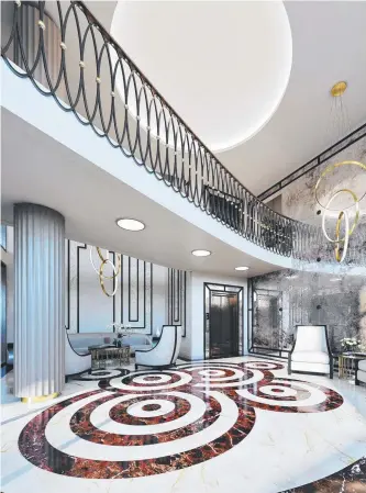  ??  ?? Sydney designer Greg Natale has designed the opulent interiors of The Au Surfers Paradise which will be made up of apartments ranging in price from $3.7 million to $10 million.