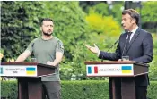  ?? ?? Warm words: President Macron with President Zelensky in Kyiv on Thursday