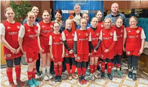  ?? ?? Young players from Accrington Stanley Women formed a guard at the Mayor’s Ball