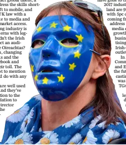  ??  ?? A protester at a pro-EU People’s March For Europe in London