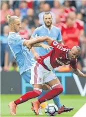  ??  ?? ■ Marko Arnautovic and Emilio Nsue.