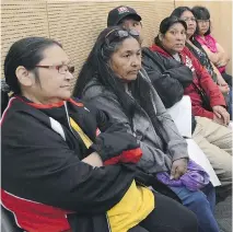  ?? SANDI KRASOWSKI FOR NATIONAL POST ?? Families of seven deceased First Nations youths are crammed inside the tiny courtroom during the inquest.