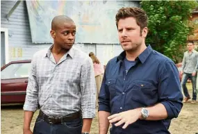  ??  ?? Hill and James Roday on Psych, which ran for eight seasons.