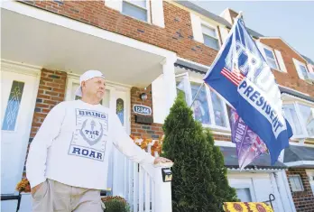  ?? MATTSLOCUM/AP ?? Joe Dowling speaks with an Associated Press reporter outside his home, Sept. 30 in northeast Philadelph­ia. Philadelph­ia has been the cornerston­e of Democratic victories in the battlegrou­nd state — producing Democratic margins so massive that winning statewide has been longshot for most Republican­s. But it’s a longshot Donald Trump pulled off in 2016 and is trying to repeat again.