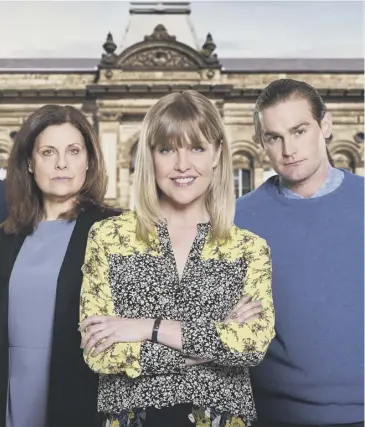  ??  ?? Ashley Jensen, centre, stars in Love, Lies & Records, main; Alan Shearer, inset