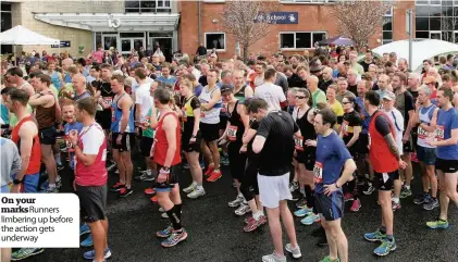  ??  ?? On your marks Runners limbering up before the action gets underway