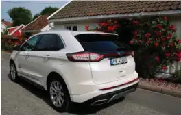  ?? FOTO: TOR MJAALAND ?? Ford Edge Vignale er en voksen bil på nærmere fem meters lengde og virker rett og slett muskuløs i formen.