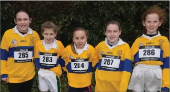  ??  ?? From Ardfert NS taking part in the Cumann na mBunscol Cross-Country at Caherslee GAA Grounds were Katie Barrett, Hazel O’Sullivan, Clara Daly, Orlaith McGrath and Máire O’Connor