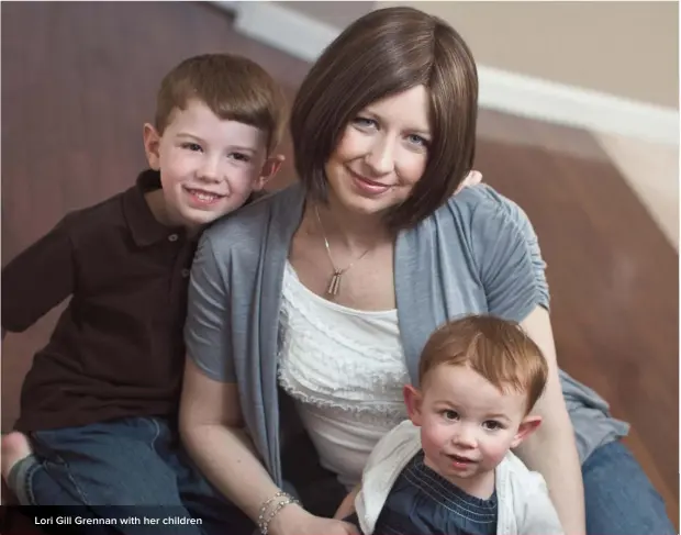  ?? ?? Lori Gill Grennan with her children