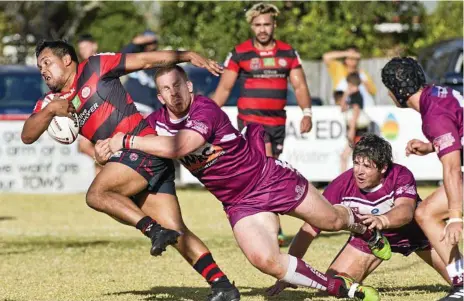  ?? Photo: Nev Madsen ?? BRUTE FORCE: Cory McGrady was a leading influence for Valleys in their regular season win over Dalby, and coach Brett Seymour will be looking to him again tomorrow.