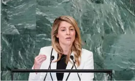  ?? Muñoz/Reuters ?? Melanie Joly said the meeting would give them an opportunit­y to coordinate efforts and discuss ‘ways to increase their collective support for the Iranian people’. Photograph: Eduardo