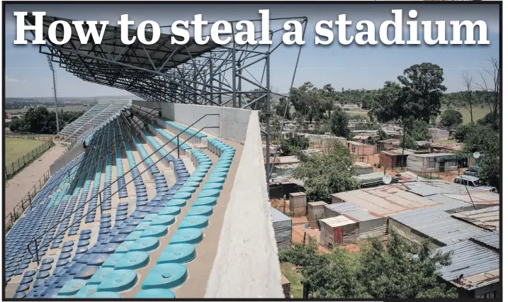  ?? Picture: Jacques Nelles ?? CARNAGE. Dilapidate­d Zithobeni Stadium and a neighbouri­ng township near Bronkhorst­spruit, east of Pretoria.