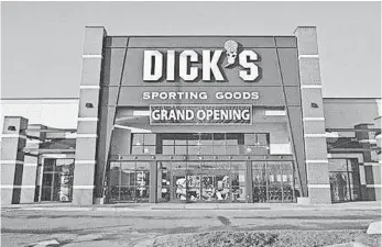  ?? DICK’S SPORTING GOODS ?? Despite revenue and earnings growth, Dick’s is grappling with intense online competitio­n.