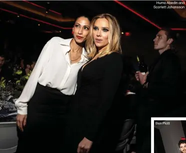  ?? PHOTOGRAPH­S BY LEXIE MORELAND Huma Abedin and Scarlett Johansson ??