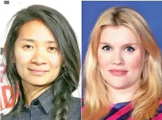  ?? — AFP photo ?? Combo photo shows Zhao (left) and Emerald Fennell, the two female directors are nominated for the first time.