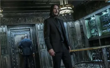  ?? Niko Tavernis/Lionsgate via AP ?? Keanu Reeves in a scene from "John Wick: Chapter 3 — Parabellum."