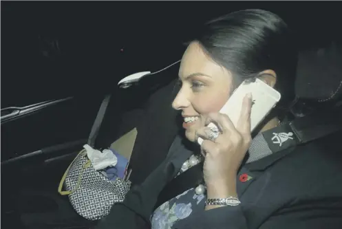  ?? PICTURE: DANIEL LEAL-OLIVAS ?? 0 Priti Patel was smiling as she arrived at No.10 but she was subsequent­ly effectivel­y forced to resign