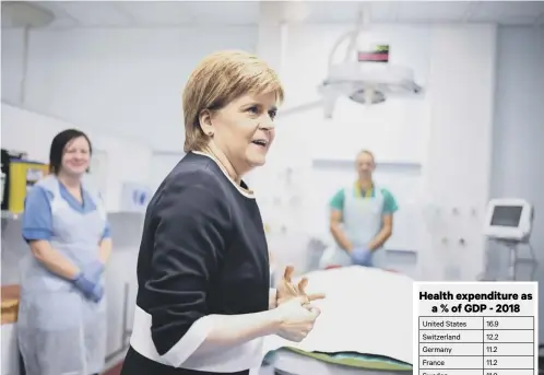  ??  ?? 0 Nicola Sturgeon on a visit to Ninewells Hospital in Dundee. The Scottish Government said it would ‘fully consider’ the issues raised in the report