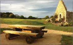  ??  ?? A picnic bench at St Crispin’s Cell.