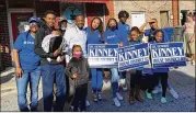  ?? COURTESY ?? Demoine Kinney is pictured with supporters of his run for House District 92 on his candidate Facebook page. Kinney learned after qualifying to run that he no longer lives in the district he wants to represent.