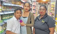  ?? Photo: Nicolette Chambers ?? Jasmita Singh and her brother Jasheel of Velovelo, Lautoka with head cashier Shabana Nisha at Fresh Choice Supermarke­t.