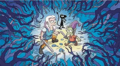  ?? Netflix ?? Matt Groening’s “Disenchant­ment” features a hard-drinking princess, an elf and a demon named Luci.