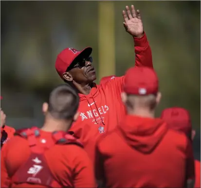  ?? MATT YORK — THE ASSOCIATED PRESS ?? New Angels manager Ron Washington: “There’s nothing like leading a major league baseball club. I’ve got that rush. But I don’t feel no stress.”