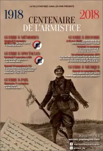  ??  ?? L’affiche des manifestat­ions du centenaire de l’Armistice et des invitation­s aux cérémonies a été réalisée par des élèves du collège de la Fontonne. DR