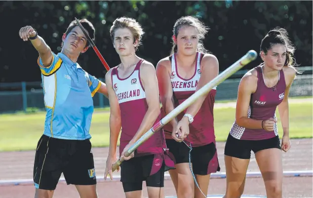  ?? Picture: STEWART McLEAN ?? FNQ REPS: Noah Watson, 15, Beau Stroud, 14, Hannah Edwards, 13, and Jaimee Atkins, 16, are among 20 FNQ athletes competing in the All Schools.