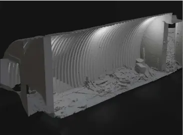  ??  ?? A 3D graphic of the secret undergroun­d bunker used by an elite military unit often known as ‘Churchill’s secret army’
An artist’s impression of what life was like for the soldiers inside the bunker