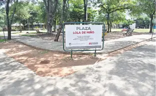  ?? ?? La plaza Lola de Miño está ubicada en la calles Dr. Benza casi Ecuador, del barrio Vista Alegre en Asunción.