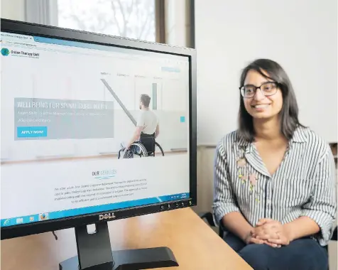  ?? MICHAEL BELL ?? Swati Mehta, a post-doctoral research fellow in the psychology department at the University of Regina, is working with the university’s online therapy unit to study the emotional effects of spinal cord injuries and help people deal with issues such as...