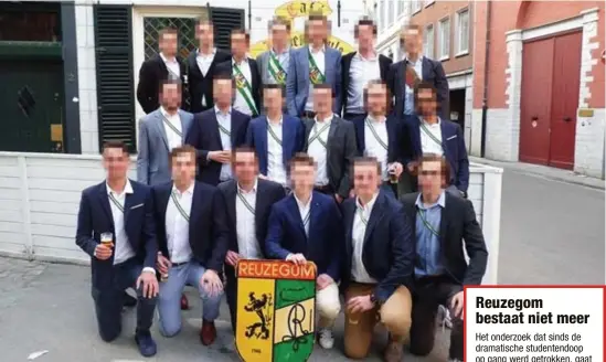  ?? FOTO HBVL ?? Studentenc­lub Reuzegom heeft zichzelf ontbonden naar aanleiding van de dood van Sanda Dia (kleine foto).