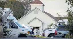  ?? JAYJANNER/ AUSTIN AMERICANST­ATESMAN ?? ASSAULT ON FAITH: A shooter opened fire inside the First Baptist Church in Sutherland, Texas, Nov. 5, 2017, killing more than 20.