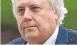  ??  ?? Businessma­n Clive Palmer.